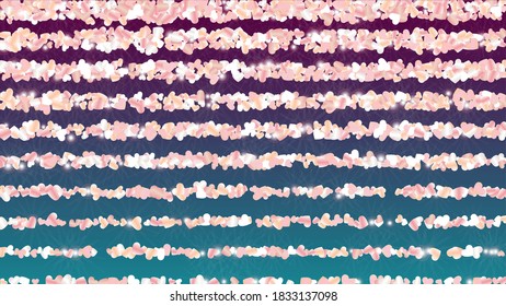 Golden Background with Confetti of Hearts Glitter Particles. St. Valentine Day. Celebration pattern. Light Spots. Explosion of Confetti. Glitter Vector Illustration. Design for Flyer.