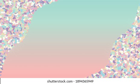 Golden Background with Confetti of Hearts Glitter Particles. St. Valentine Day. Anniversary pattern. Light Spots. Explosion of Confetti. Glitter Vector Illustration. Design for Sale.