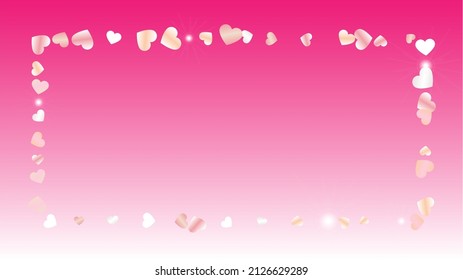 Golden Background with Confetti of Hearts Glitter Particles. St. Valentine Day. Anniversary pattern. Light Spots. Explosion of Confetti. Glitter Vector Illustration. Design for Invitation.