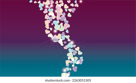 Golden Background with Confetti of Hearts Glitter Particles. St. Valentine Day. Party pattern. Light Spots. Explosion of Confetti. Glitter Vector Illustration. Design for Print.