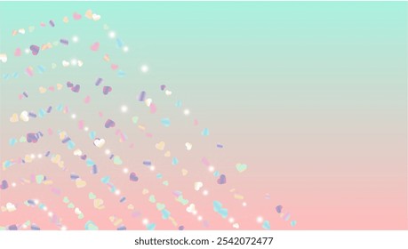 Golden Background with Confetti of Hearts Glitter Particles. St. Valentine Day. Party pattern. Light Spots. Explosion of Confetti. Glitter Vector Illustration. Design for Invitation.