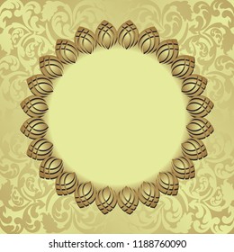 golden background with decorative frame
