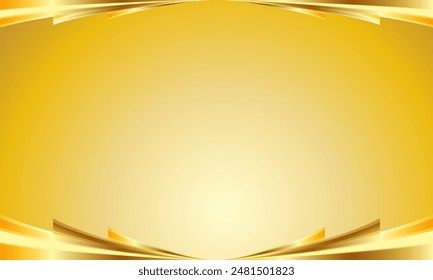 Golden background with elegant gold stripes designed for a message or product backdrop.