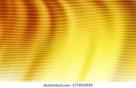 Fondo dorado con rayas curvas, uniformemente espaciadas y un resplandor radiante. Ideal para temas de lujo, celebración o éxito en la marca, 