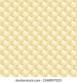 Golden background, fish scales seamless luxury pattern made of lines as main elements.