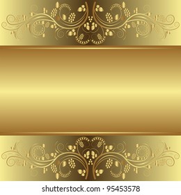 golden background with floral ornaments