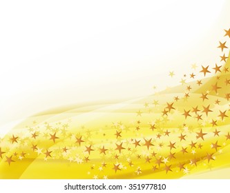 golden background with flying stars. vector
