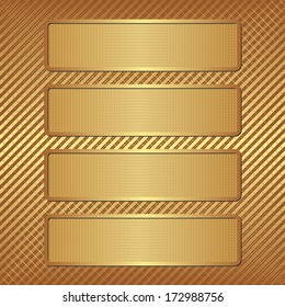 golden background with four banners