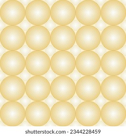 Golden background, geometric seamless luxury pattern made of lines as main elements.