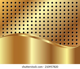 Golden background with grid and space for text