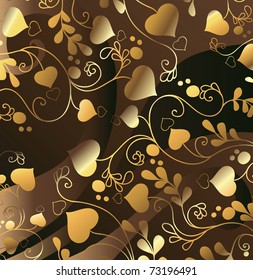 Golden background with heart