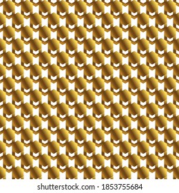 Golden background with honeycomb shapes. Seamless pattern with glitter effect. Template texture for invitation, poster, card,  banner, announcements and others. Vector illustration.