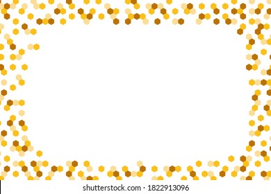 Goldener Hintergrund mit Wabenformen. Vektorgrafik. Muster mit glatterem Effekt. Template Textur für Einladung, Poster, Karte, Banner, Ankündigungen und andere. Doodle-Stil.