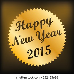 a golden background with a golden label with text for new year