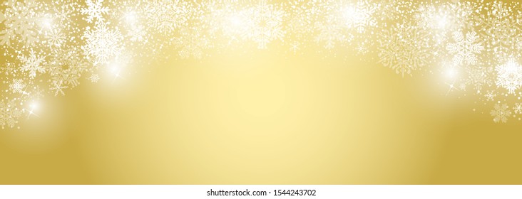 Golden background material inspired by snow and sparkling illumination