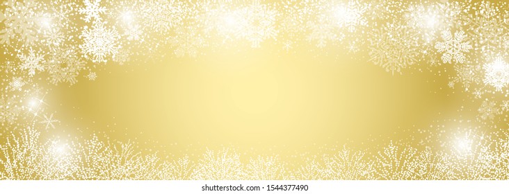 Golden background material inspired by snow and sparkling illumination