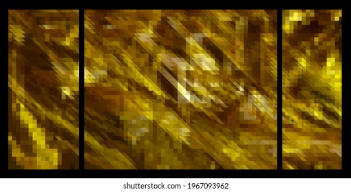 The golden background of the mosaic. Vector illustration