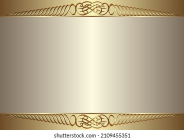 golden background with ornament - vector illustration