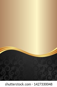 Golden background with ornate pattern and copy space