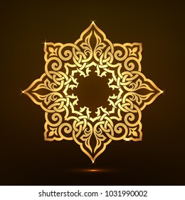 golden background of round pattern