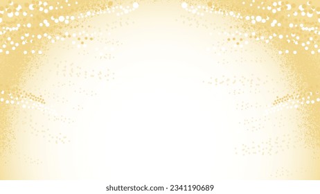 Goldener Hintergrund mit rundem Splash. Confetti. Vektorgrafik
