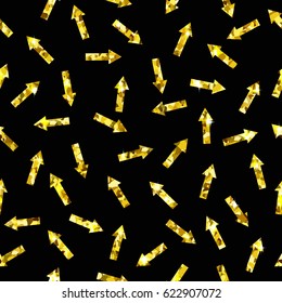 Golden Background with Seamless Pattern of Glittering Fabric Stock Vector Illustration