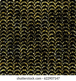 Golden Background with Seamless Pattern of Glittering Fabric Stock Vector Illustration