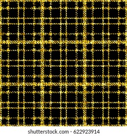 Golden Background with Seamless Pattern of Glittering Textile Stock Vector Illustration