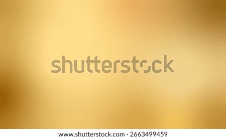Golden background with soft gradient tones. Shiny yellow gold foil. Glossy shimmering wallpaper. Vector Abstract texture