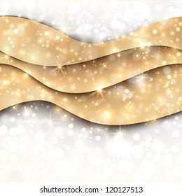 Golden Background Stars Twinkly Lights Stock Vector (Royalty Free ...