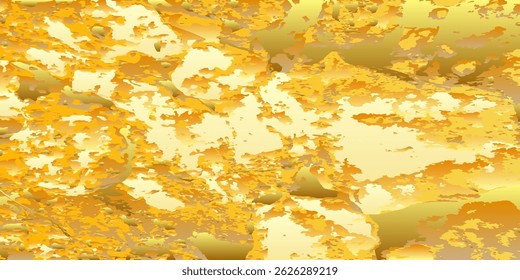 Golden background with torn spots. Gilded abstract background. Vector illustration