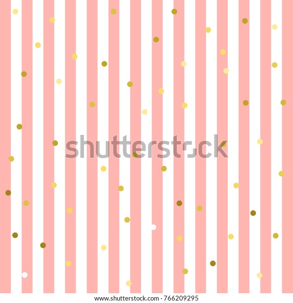 Golden background Vector illustration Gold glitter confetti on striped