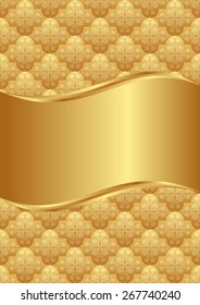 golden background with vintage pattern 