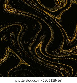 Un fondo dorado con olas ondulantes que se parecen a un arroyo dorado en medio de la oscuridad