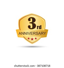 Golden Badge 3 Years Anniversary Logo