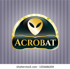  Golden badge with alien icon and Acrobat text inside
