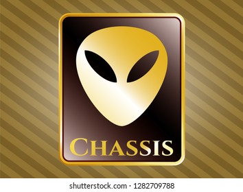  Golden badge with alien icon and Chassis text inside