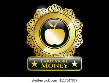  Golden badge with apple icon and Earn More Money text inside