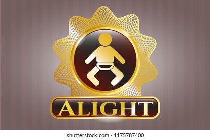  Golden badge with baby icon and Alight text inside