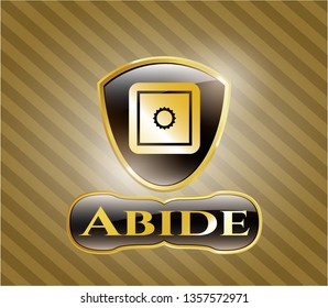  Golden badge with bank safe icon and Abide text inside