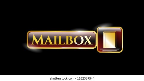  Golden badge with book icon and Mailbox text inside