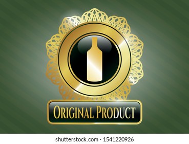  Golden badge with bottle icon and Original Product text inside