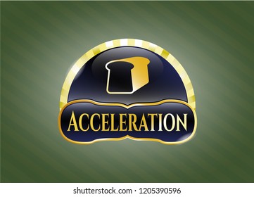  Golden badge with bread icon and Acceleration text inside