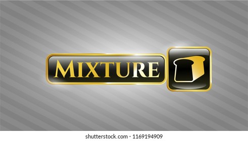  Golden badge with bread icon and Mixture text inside