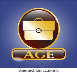  Golden badge with briefcase icon and Age text inside