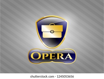  Golden badge with briefcase icon and Opera text inside