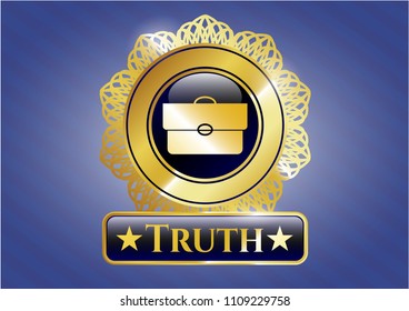  Golden badge with briefcase icon and Truth text inside