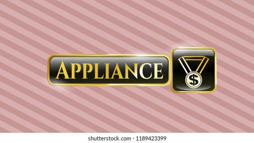  Golden badge with business award icon and Appliance text inside