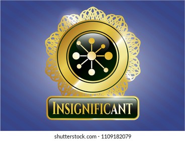   Golden badge with business network icon and Insignificant text inside