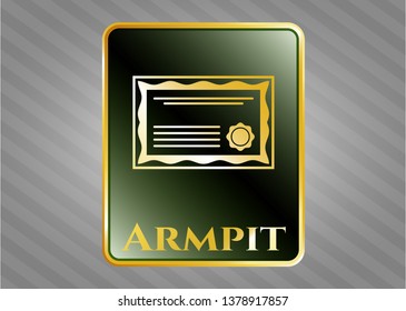  Golden badge with certificate icon and Armpit text inside